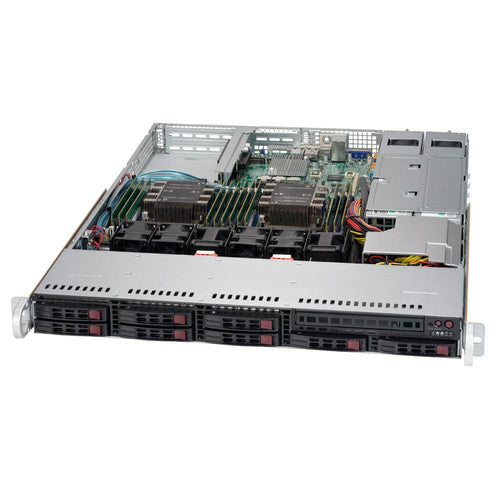 Supermicro SuperServer 1029P-WTR 1U Rackmount Barebone Server with Dual Gigabit Ethernet, IPMI, 8 x 2.5" Drive Bays, 1 x M.2 NVMe, Redundant PSU, Dual Socket P Intel Xeon Purley CPU