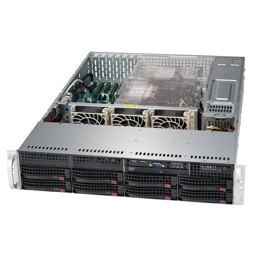 Supermicro SuperServer 6029P-TR Dual Intel Xeon CPU, 2U Rackmount, 8x 3.5" Hot-swap bays, Redundant PSU