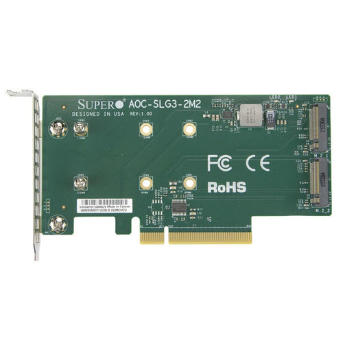 Supermicro Dual NVMe M.2 PCI-E 3.0 x8 Low Profile Expansion Card